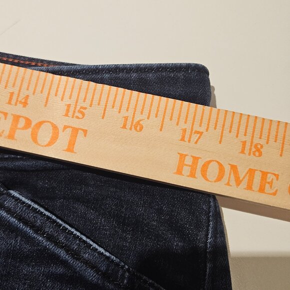 Eddie Bauer Women's Jeans Size 14 Curvy Fit "Trouser" Leg Wide Leg Flare Dark - Picture 7 of 9